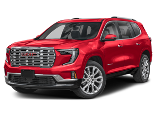 2025 GMC Acadia in Volcanic Red TintCoat front angle view 