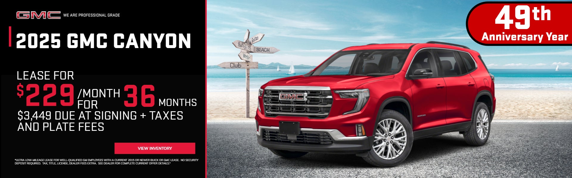 Red 2026 Canyon parked on beach