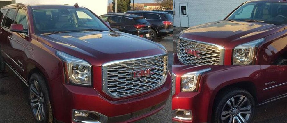 Red GMC SUV repaired